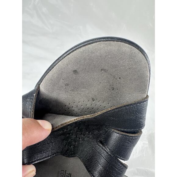 SAS Comfort Heel Strap Sandal Size 8.5WW Midnight Black Made In USA EUC - Picture 8 of 8